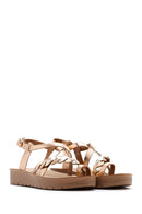 Women's Pink Ankle Strap Metallic Sandals | Derimod Women's Pink Ankle Strap Metallic Sandals | Derimod