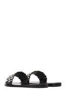 Women's Black Stone Jelly Slippers | Derimod Women's Black Stone Jelly Slippers | Derimod