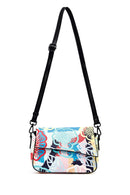 Women's White Long Strap Printed Shoulder Bag | Derimod Women's White Long Strap Printed Shoulder Bag | Derimod