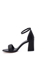 Women's Black Thick Heeled Sandals | Derimod Women's Black Thick Heeled Sandals | Derimod