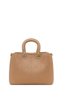 Woman Beige Long-Strap Printed Shoulder Bag | Derimod Woman Beige Long-Strap Printed Shoulder Bag | Derimod