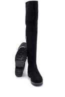Women's Suede Flat Boots | Derimod Women's Suede Flat Boots | Derimod