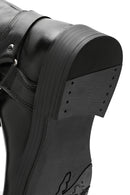 Women's Black Buckle Detailed Leather Boots | Derimod Women's Black Buckle Detailed Leather Boots | Derimod