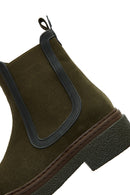 Women's Khaki Suede Leather Chelsea Boots | Derimod Women's Khaki Suede Leather Chelsea Boots | Derimod