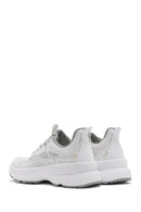 Women's White Lace-Up Thick-Sole Fabric Sneakers | Derimod Women's White Lace-Up Thick-Sole Fabric Sneakers | Derimod