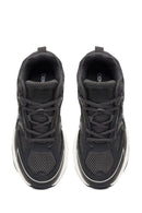 Women's Gray Lace-Up Thick-Soled Sneaker | Derimod Women's Gray Lace-Up Thick-Soled Sneaker | Derimod
