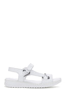 Kadın Beyaz Deri Comfort Sandalet | Derimod Kadın Beyaz Deri Comfort Sandalet | Derimod