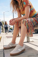 Woman Beige Lace-up Sneakers | Derimod Woman Beige Lace-up Sneakers | Derimod