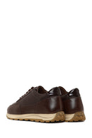 Men's Brown Lace-up Leather Casual Sneaker | Derimod Men's Brown Lace-up Leather Casual Sneaker | Derimod