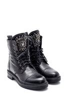 Women's Leather Stone Boots | Derimod Women's Leather Stone Boots | Derimod