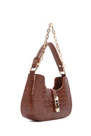 Women's Brown Long Strap Crocodile Patterned Handbag | Derimod Women's Brown Long Strap Crocodile Patterned Handbag | Derimod