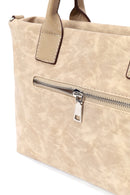 Woman Cream Long-Strap Nubuck Shoulder Bag | Derimod Woman Cream Long-Strap Nubuck Shoulder Bag | Derimod