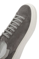Men's Grey Lace-Up Thick-Sole Suede Leather Sneakers | Derimod Men's Grey Lace-Up Thick-Sole Suede Leather Sneakers | Derimod