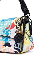 Women's White Long Strap Printed Shoulder Bag | Derimod Women's White Long Strap Printed Shoulder Bag | Derimod
