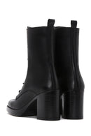 Women's Black Leather Heeled Boots | Derimod Women's Black Leather Heeled Boots | Derimod