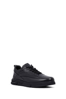 Erkek Siyah Bağcıklı Deri Casual Sneaker | Derimod Erkek Siyah Bağcıklı Deri Casual Sneaker | Derimod