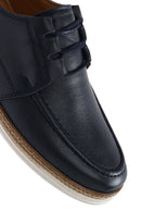 Men's Navy Blue Leather Casual Shoes | Derimod Men's Navy Blue Leather Casual Shoes | Derimod