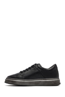 Male Black Lace-Up Leather Sneaker | Derimod Male Black Lace-Up Leather Sneaker | Derimod