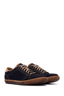 Erkek Lacivert Nubuk Deri Sneaker | Derimod Erkek Lacivert Nubuk Deri Sneaker | Derimod