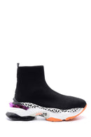 Women's Leopard Detailed Socks Boots | Derimod Women's Leopard Detailed Socks Boots | Derimod