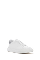 Men's White Lace-up Leather Sneaker | Derimod Men's White Lace-up Leather Sneaker | Derimod