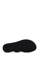 Women's Black Double Buckled Stoned Slippers | Derimod Women's Black Double Buckled Stoned Slippers | Derimod