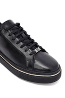 Erkek Siyah Bağcıklı Deri Sneaker | Derimod Erkek Siyah Bağcıklı Deri Sneaker | Derimod