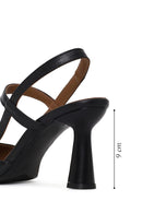 Woman Black Backless Heeled Leather Shoe | Derimod Woman Black Backless Heeled Leather Shoe | Derimod