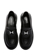 Kadın Siyah Deri Maskülen Casual Loafer | Derimod Kadın Siyah Deri Maskülen Casual Loafer | Derimod