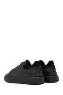 Men's Black Lace-Up Thick-Soled Leather Sneaker | Derimod Men's Black Lace-Up Thick-Soled Leather Sneaker | Derimod
