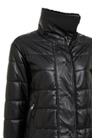 Avoriaz Women's Black Teddy Leather Coat | Derimod Avoriaz Women's Black Teddy Leather Coat | Derimod