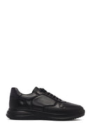 Erkek Siyah Bağcıklı Deri Sneaker | Derimod Erkek Siyah Bağcıklı Deri Sneaker | Derimod