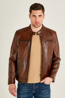 Alanzo Men's Leather Jacket | Derimod Alanzo Men's Leather Jacket | Derimod