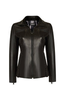 Audrey Woman Black Hooded Fur Leather Coats | Derimod Audrey Woman Black Hooded Fur Leather Coats | Derimod