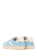 Woman Blue Lace-Up Suede Leather Sneakers | Derimod Woman Blue Lace-Up Suede Leather Sneakers | Derimod