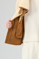 Samoens Women's Beige Short Teddy Coat | Derimod Samoens Women's Beige Short Teddy Coat | Derimod