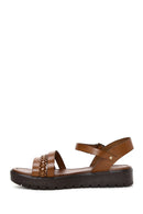 Women's Tan Ankle Strap Leather Bodrum Sandals | Derimod Women's Tan Ankle Strap Leather Bodrum Sandals | Derimod