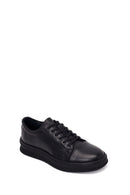 Erkek Siyah Bağcıklı Deri Sneaker | Derimod Erkek Siyah Bağcıklı Deri Sneaker | Derimod