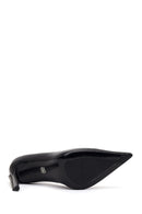 Woman Black Jeweled High Thin-Heeled Leather Stiletto | Derimod Woman Black Jeweled High Thin-Heeled Leather Stiletto | Derimod