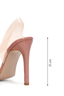 Women's Powder Transparent Heeled Sandals | Derimod Women's Powder Transparent Heeled Sandals | Derimod