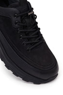 Erkek Siyah Bağcıklı Kalın Tabanlı Deri Casual Sneaker | Derimod Erkek Siyah Bağcıklı Kalın Tabanlı Deri Casual Sneaker | Derimod