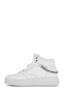 Alberto Guardiani Kadın Beyaz Deri Kalın Tabanlı Bilekli Sneaker | Derimod Alberto Guardiani Kadın Beyaz Deri Kalın Tabanlı Bilekli Sneaker | Derimod