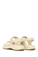 Woman Cream Strap Thick-Soled Comfort Sandal | Derimod Woman Cream Strap Thick-Soled Comfort Sandal | Derimod
