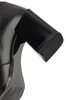 Women's Black Zippered Thick Heeled Leather Boot | Derimod Women's Black Zippered Thick Heeled Leather Boot | Derimod