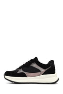 Kadın Siyah Bağcıklı Kalın Tabanlı Deri Sneaker | Derimod Kadın Siyah Bağcıklı Kalın Tabanlı Deri Sneaker | Derimod