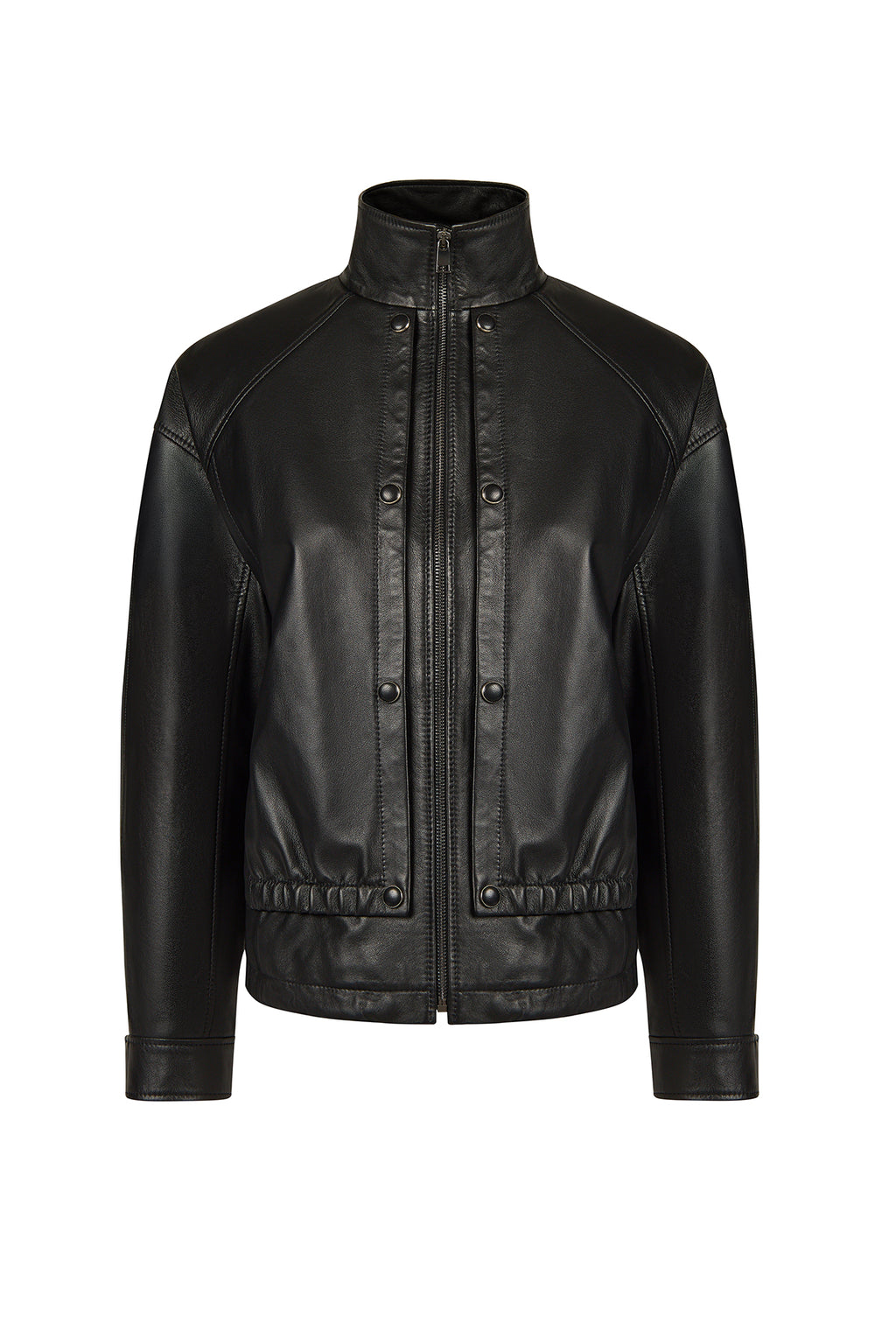 Veronik Kadın Siyah Hakim Yaka Deri Ceket