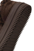 Kadın Kahverengi Bağcıklı Desenli Deri Sneaker | Derimod Kadın Kahverengi Bağcıklı Desenli Deri Sneaker | Derimod
