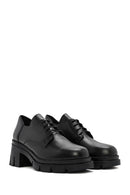 Women's Black Lace-Up Thick Heel Leather Masculine Classic Shoes | Derimod Women's Black Lace-Up Thick Heel Leather Masculine Classic Shoes | Derimod