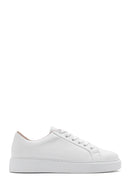 Women's White Lace-Up Leather Sneaker | Derimod Women's White Lace-Up Leather Sneaker | Derimod