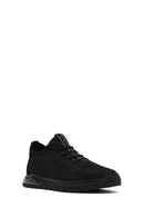 Erkek Siyah Bağcıklı Nubuk Deri Comfort Sneaker | Derimod Erkek Siyah Bağcıklı Nubuk Deri Comfort Sneaker | Derimod